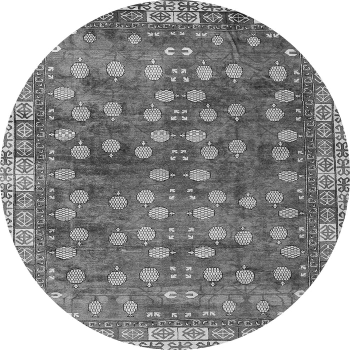 Round Oriental Gray Traditional Rug, abs4129gry