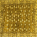 Square Machine Washable Oriental Yellow Traditional Rug, wshabs4129yw