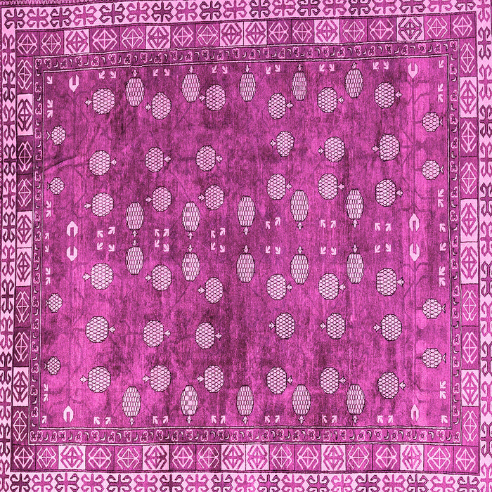 Square Machine Washable Oriental Pink Traditional Rug, wshabs4129pnk
