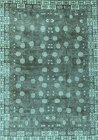 Oriental Light Blue Traditional Rug, abs4129lblu