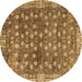 Round Oriental Brown Traditional Rug, abs4129brn