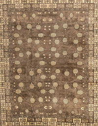 Machine Washable Abstract Saddle Brown Rug, wshabs4129