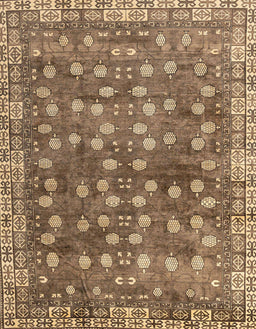 Machine Washable Abstract Saddle Brown Rug, wshabs4129