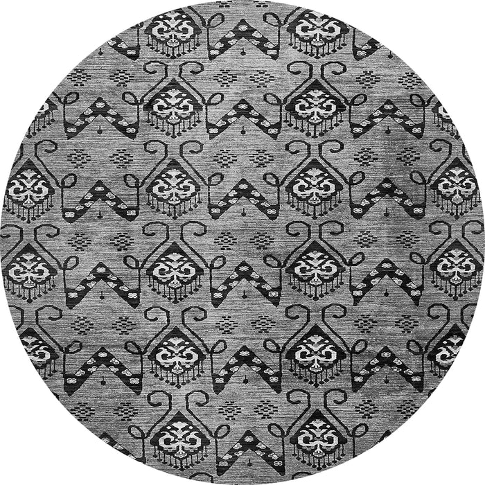 Round Abstract Gray Modern Rug, abs412gry