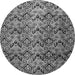 Round Abstract Gray Modern Rug, abs412gry