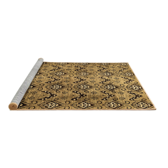 Sideview of Machine Washable Abstract Brown Modern Rug, wshabs412brn