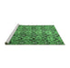 Sideview of Machine Washable Abstract Emerald Green Modern Area Rugs, wshabs412emgrn