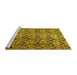 Sideview of Machine Washable Abstract Yellow Modern Rug, wshabs412yw