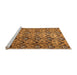 Sideview of Machine Washable Abstract Orange Modern Area Rugs, wshabs412org