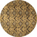 Round Abstract Brown Modern Rug, abs412brn