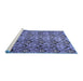 Sideview of Machine Washable Abstract Blue Modern Rug, wshabs412blu