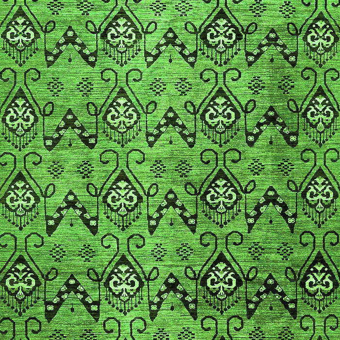 Machine Washable Abstract Green Modern Area Rugs, wshabs412grn