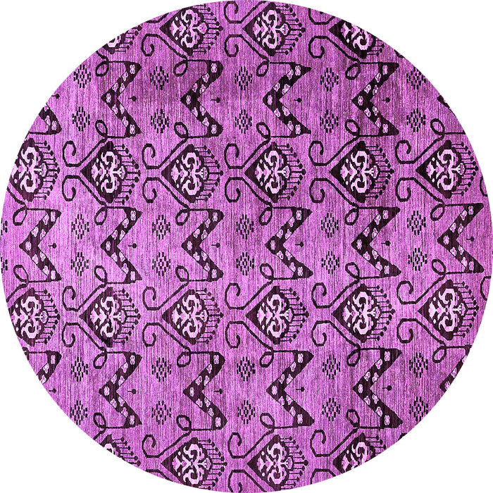 Round Machine Washable Abstract Purple Modern Area Rugs, wshabs412pur