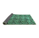 Sideview of Abstract Turquoise Modern Rug, abs412turq