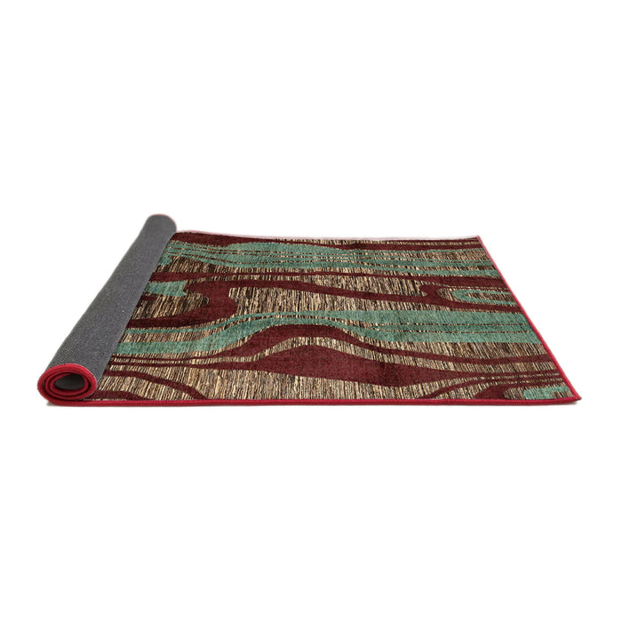 Sideview of Abstract Khaki Green Modern Rug, abs4130