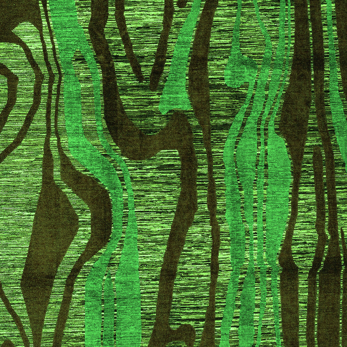 Machine Washable Abstract Green Modern Area Rugs, wshabs4130grn