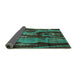 Sideview of Abstract Turquoise Modern Rug, abs4130turq