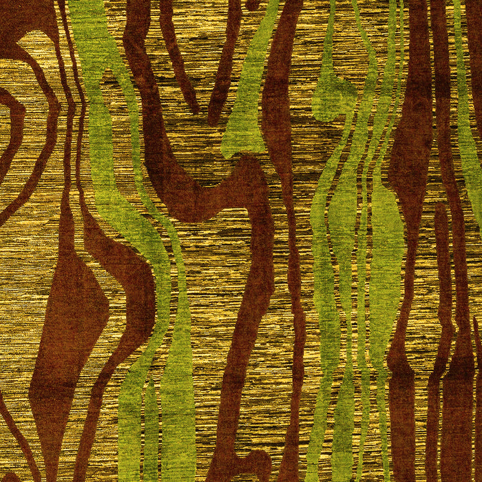 Abstract Yellow Modern Rug, abs4130yw