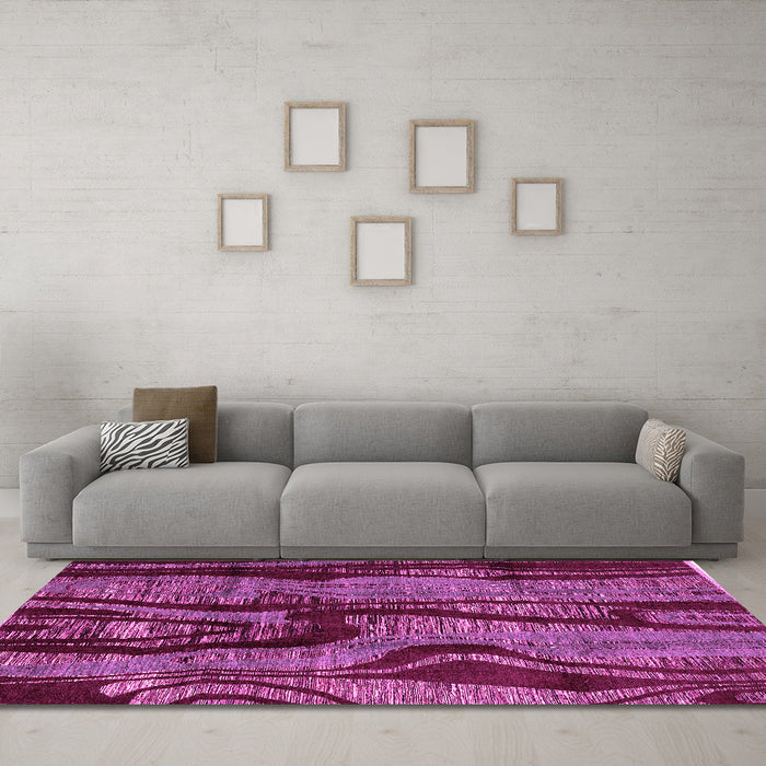 Machine Washable Abstract Pink Modern Rug in a Living Room, wshabs4130pnk