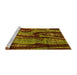 Sideview of Machine Washable Abstract Yellow Modern Rug, wshabs4130yw