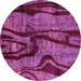 Round Abstract Pink Modern Rug, abs4130pnk