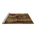 Sideview of Machine Washable Abstract Brown Modern Rug, wshabs4130brn