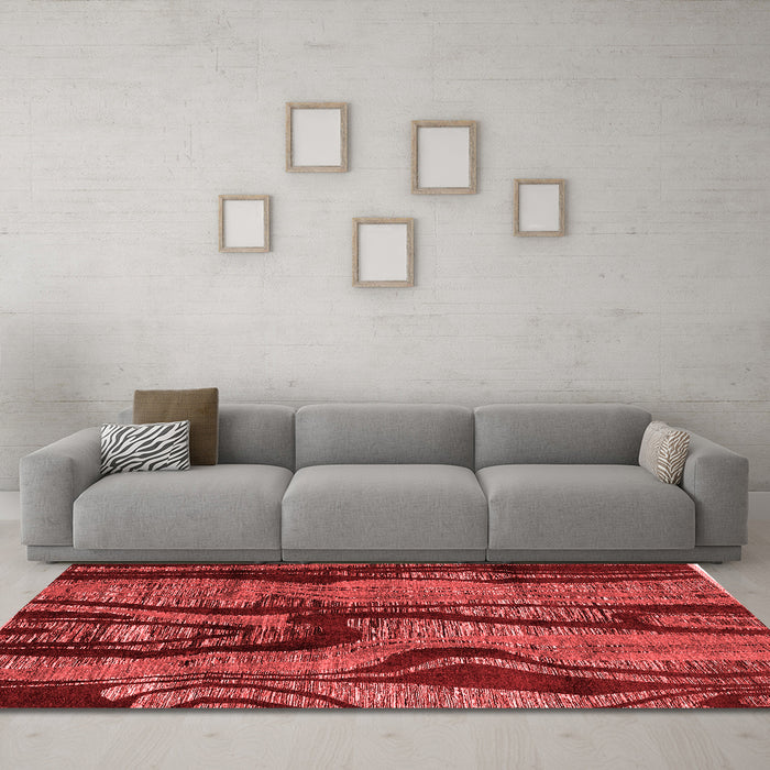 Modern Red Washable Rugs