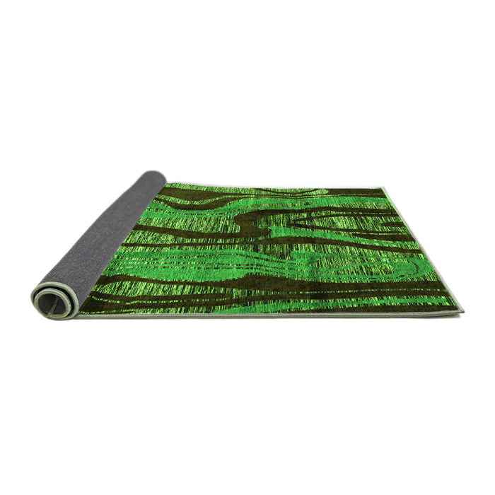 Sideview of Abstract Green Modern Rug, abs4130grn