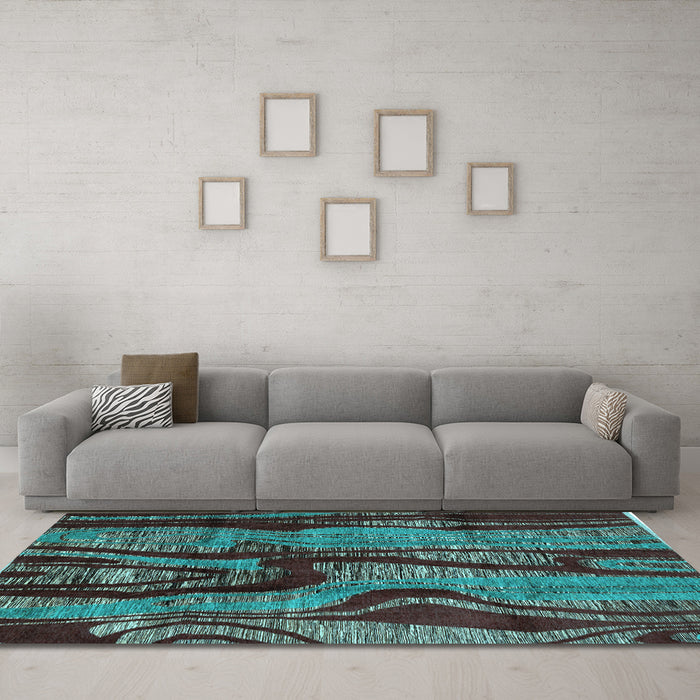Machine Washable Abstract Light Blue Modern Rug in a Living Room, wshabs4130lblu