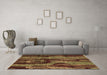 Machine Washable Abstract Brown Modern Rug in a Living Room,, wshabs4130brn