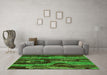 Machine Washable Abstract Green Modern Area Rugs in a Living Room,, wshabs4130grn