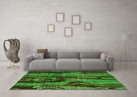 Machine Washable Abstract Green Modern Rug, wshabs4130grn