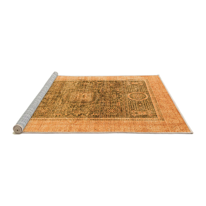 Sideview of Machine Washable Abstract Orange Modern Area Rugs, wshabs4131org