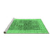 Sideview of Machine Washable Abstract Emerald Green Modern Area Rugs, wshabs4131emgrn