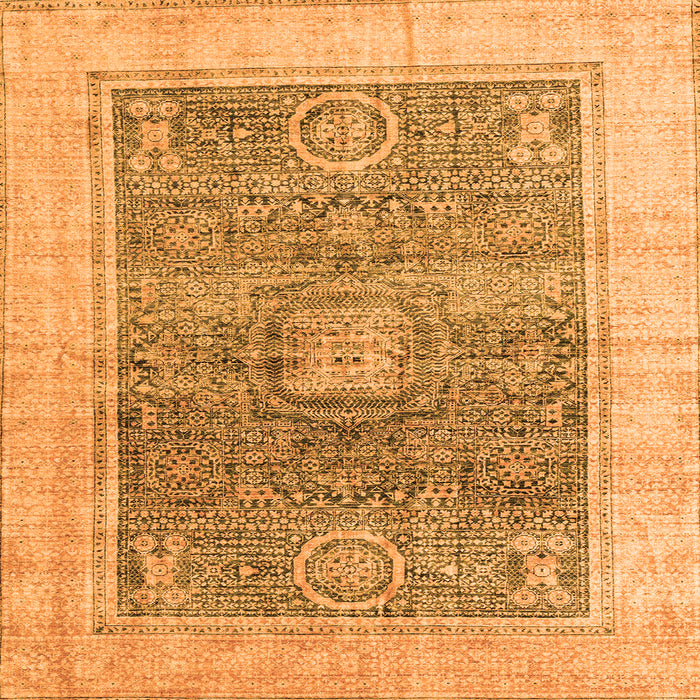 Square Abstract Orange Modern Rug, abs4131org