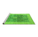 Sideview of Machine Washable Abstract Green Modern Area Rugs, wshabs4131grn