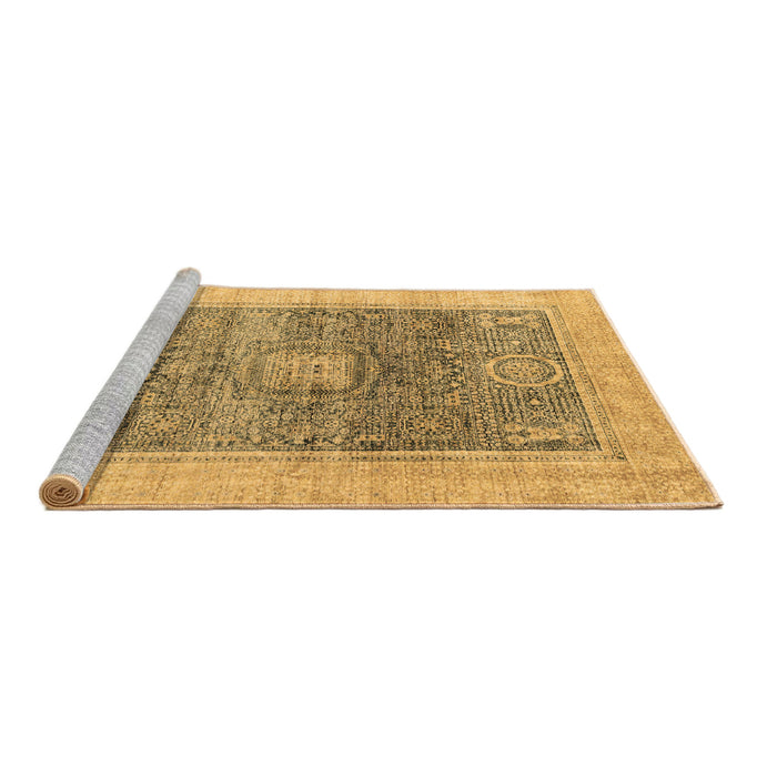 Sideview of Machine Washable Abstract Brown Modern Rug, wshabs4131brn