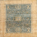 Square Abstract Brown Modern Rug, abs4131