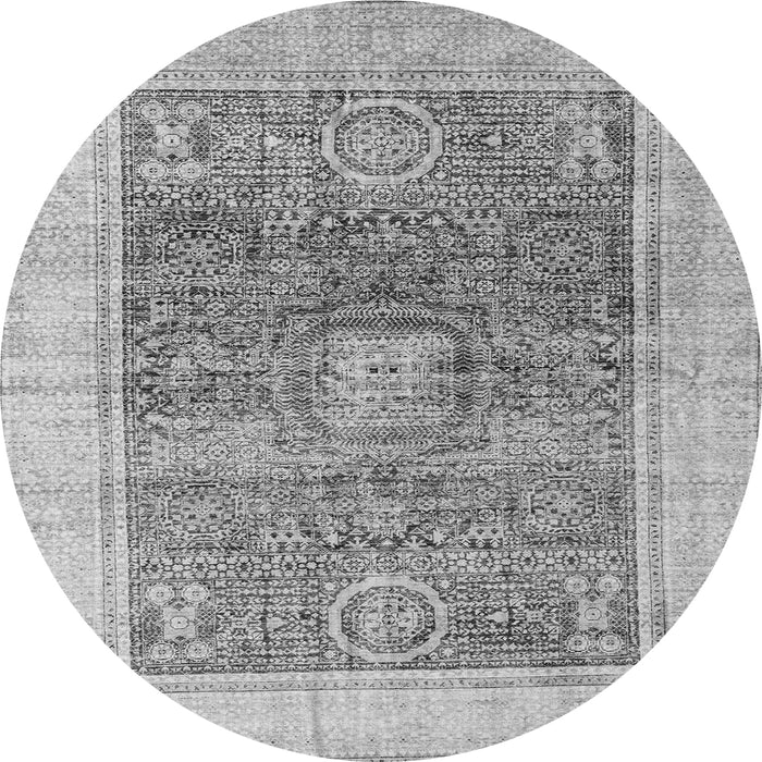 Round Abstract Gray Modern Rug, abs4131gry