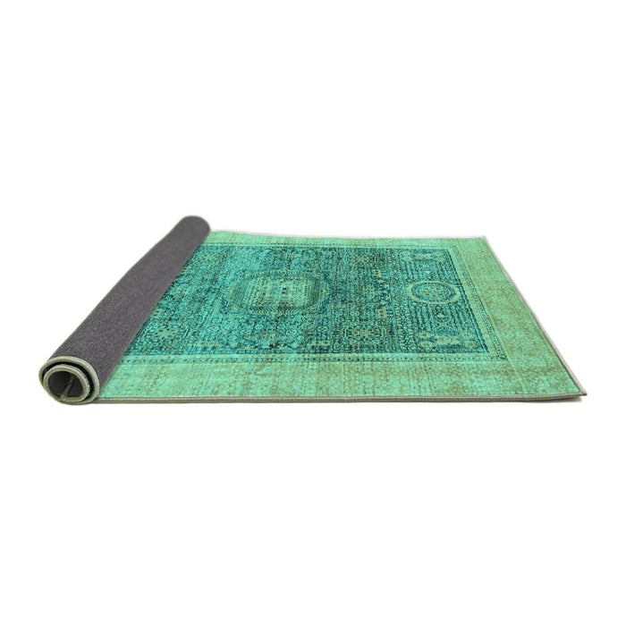 Sideview of Abstract Turquoise Modern Rug, abs4131turq