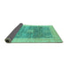 Sideview of Abstract Turquoise Modern Rug, abs4131turq