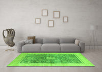 Machine Washable Abstract Green Modern Rug, wshabs4131grn