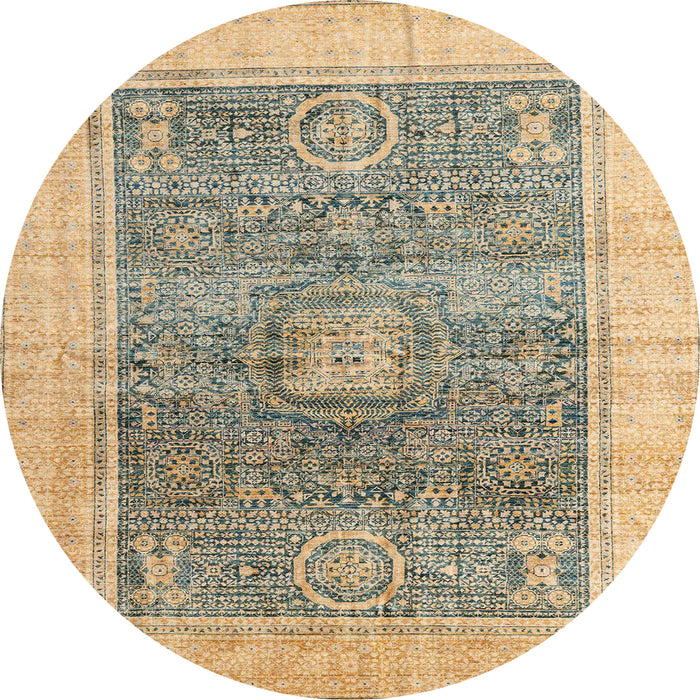 Round Machine Washable Abstract Brown Rug, wshabs4131