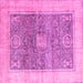 Square Abstract Pink Modern Rug, abs4131pnk