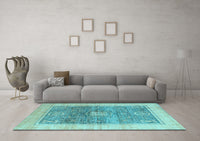 Machine Washable Abstract Light Blue Modern Rug, wshabs4131lblu