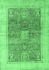 Abstract Emerald Green Modern Rug, abs4131emgrn