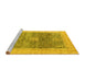 Sideview of Machine Washable Abstract Yellow Modern Rug, wshabs4131yw