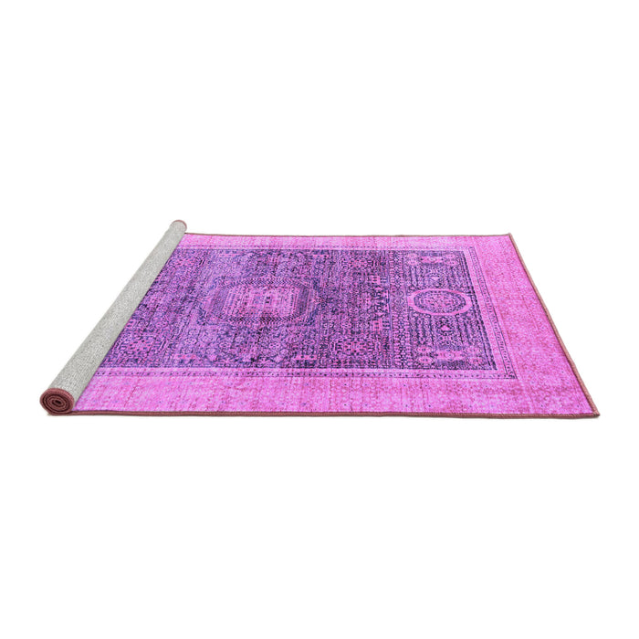 Sideview of Machine Washable Abstract Purple Modern Area Rugs, wshabs4131pur
