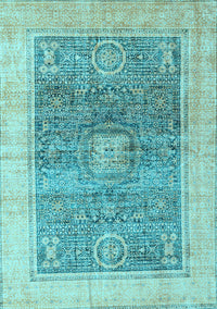 Abstract Light Blue Modern Rug, abs4131lblu