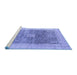 Sideview of Machine Washable Abstract Blue Modern Rug, wshabs4131blu